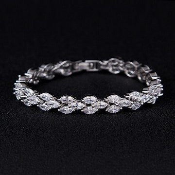 Dazzling High Quality Zircon White Yellow Gold Color Bracelet - Lowest Online Prices by Jewellery Supermarket - The Jewellery Supermarket